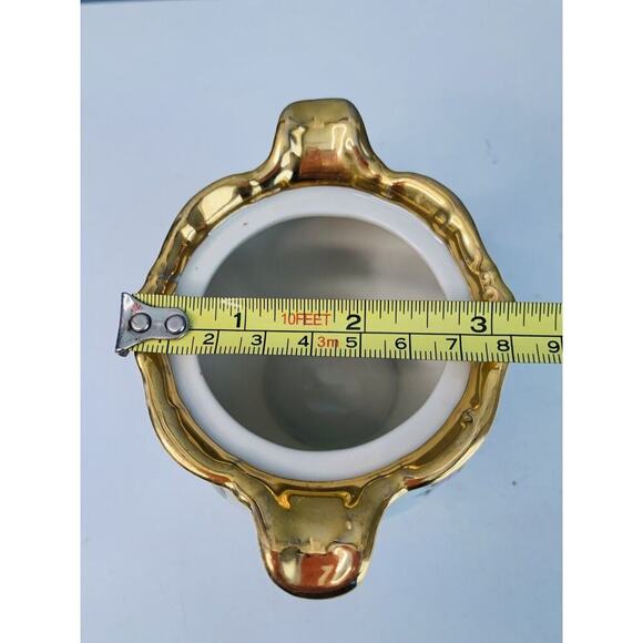 Bareuther Waldsassen Bavaria Pink Rose Porcelain Sugar Bowl w/ Gold Trim Handles - Picture 10 of 11